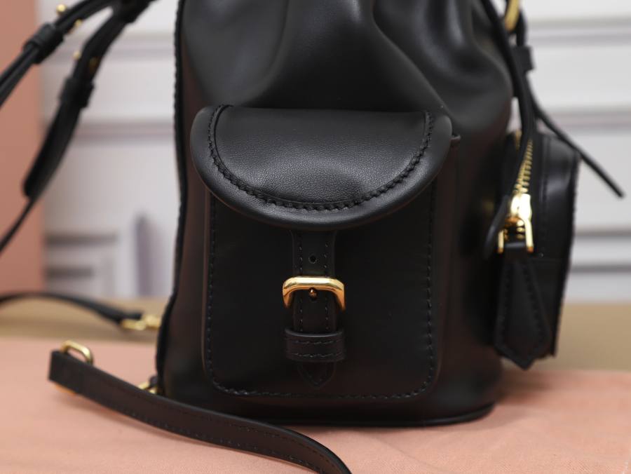 Miu Miu Canvas and Calfskin Backpack 5BZ043 DA2C 32 x 30 x 12