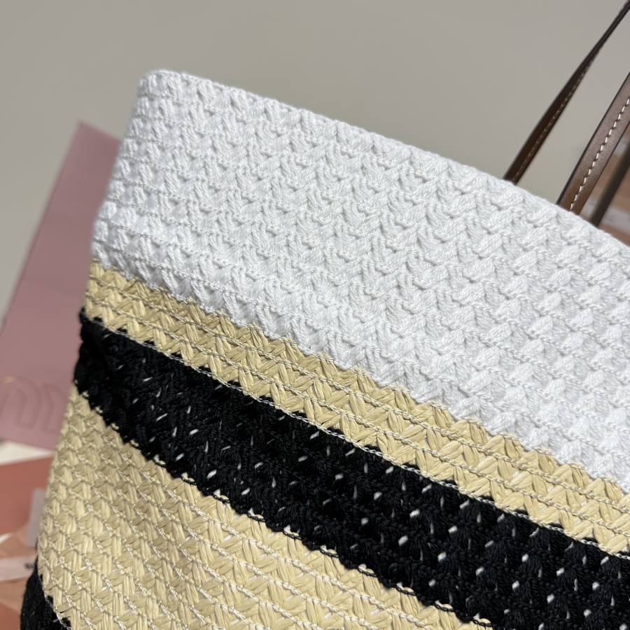 Miu Miu Embroidered Canvas Tote 5BG228 2345 40 x 34 x 16