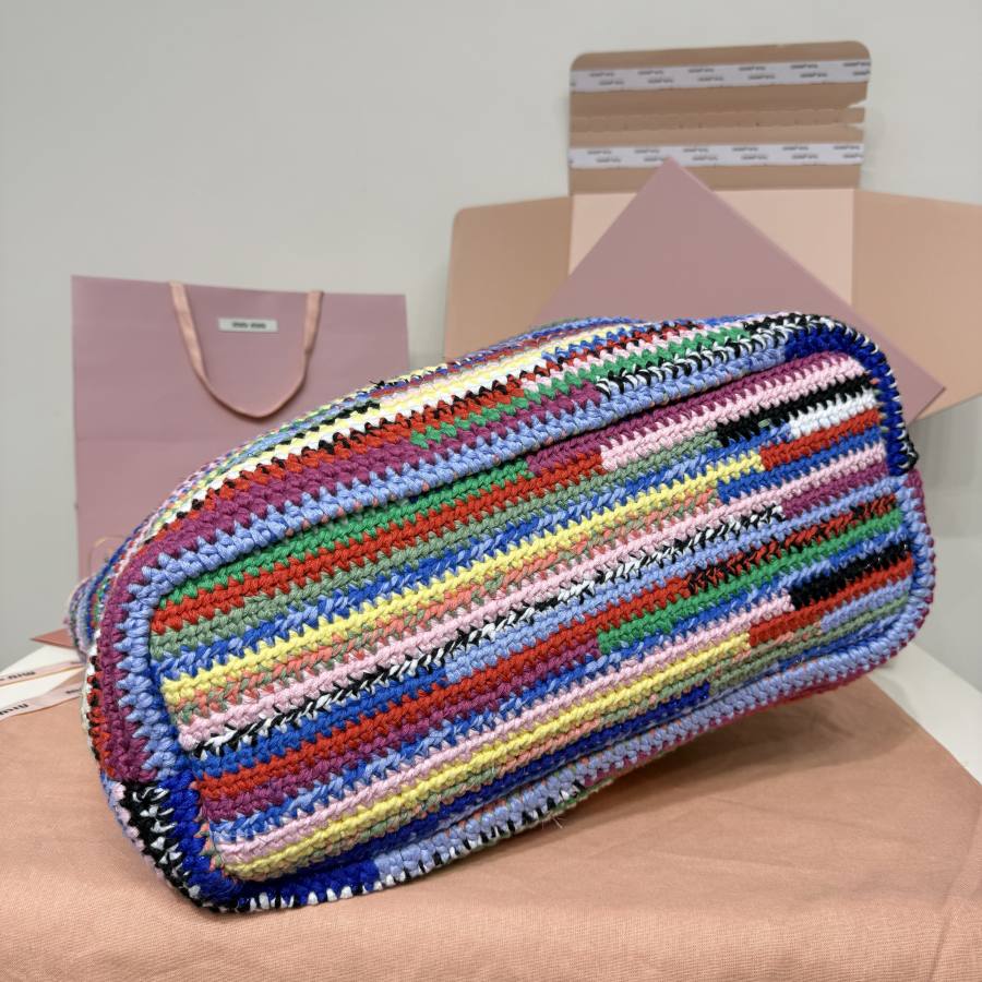 Miu Miu Embroidered Canvas Tote 5BG228 3462 40 x 34 x 16